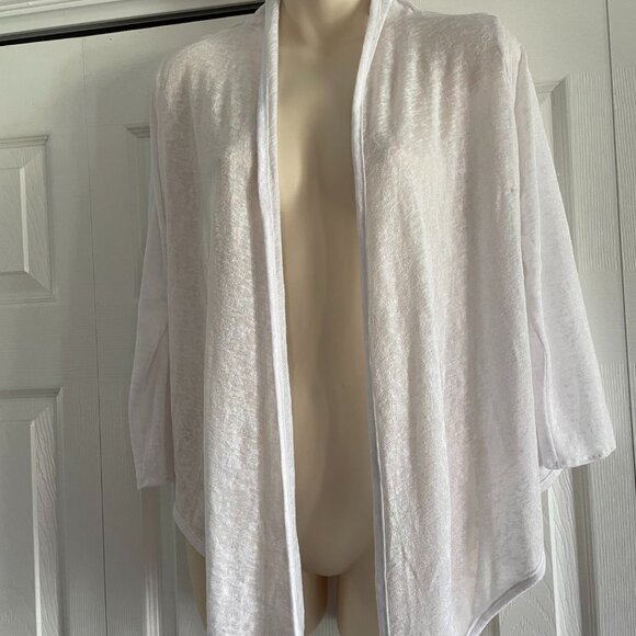 White Light Bolero Style wrap Cover 3/4 Sleeve Open Front - Picture 2 of 15